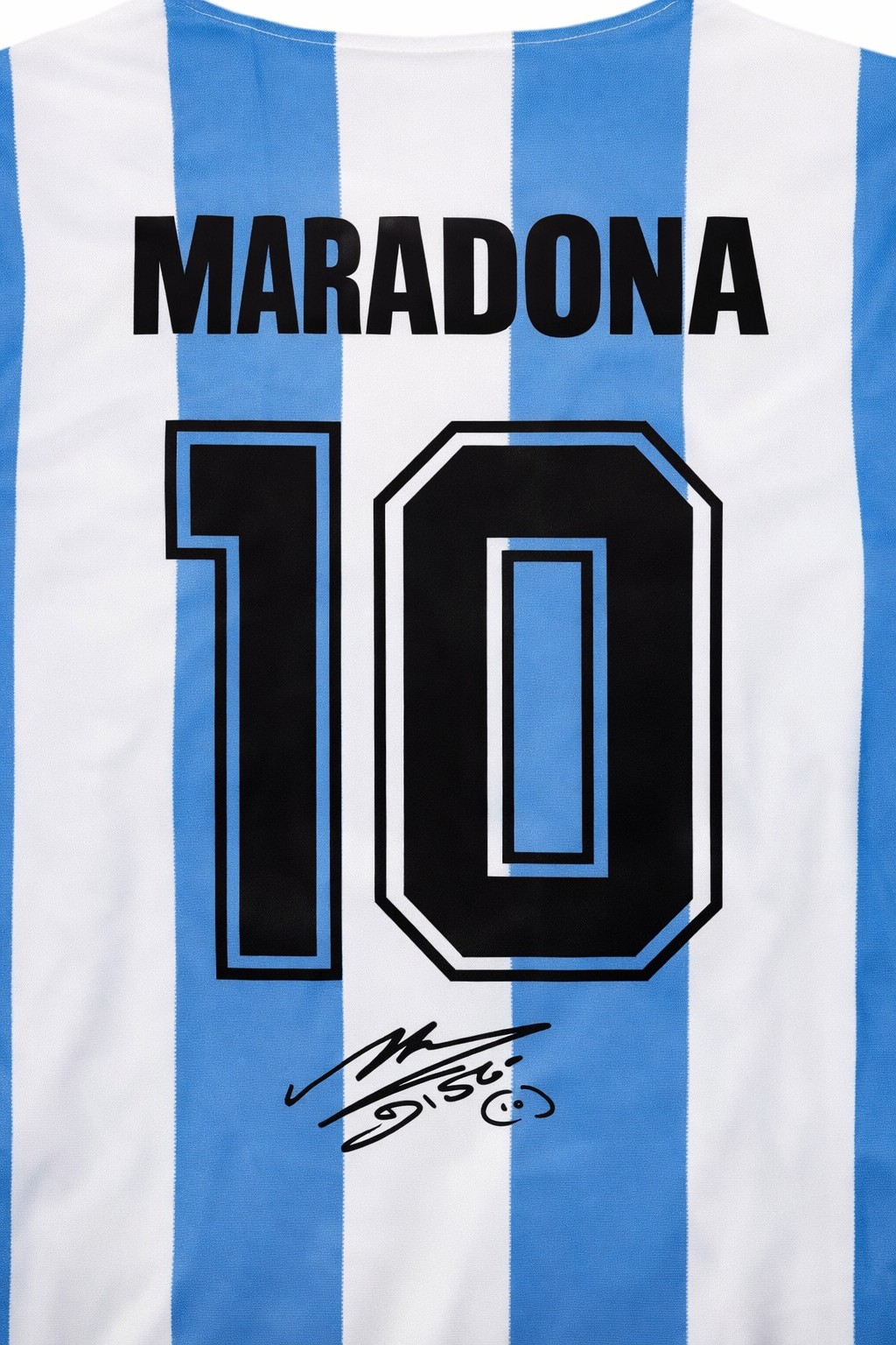 Maradona 1986 Argentina – Collector Display Shirt with Printed Signature