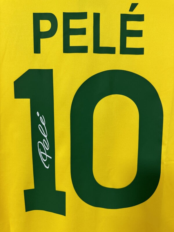 Pelé 1970 Brazil – Collector Display Shirt with Printed Signature