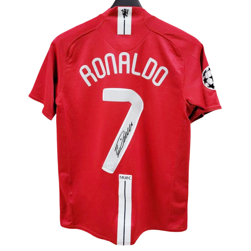 Ronaldo 07/08 Manchester United – Collector Display Shirt with Printed Signature