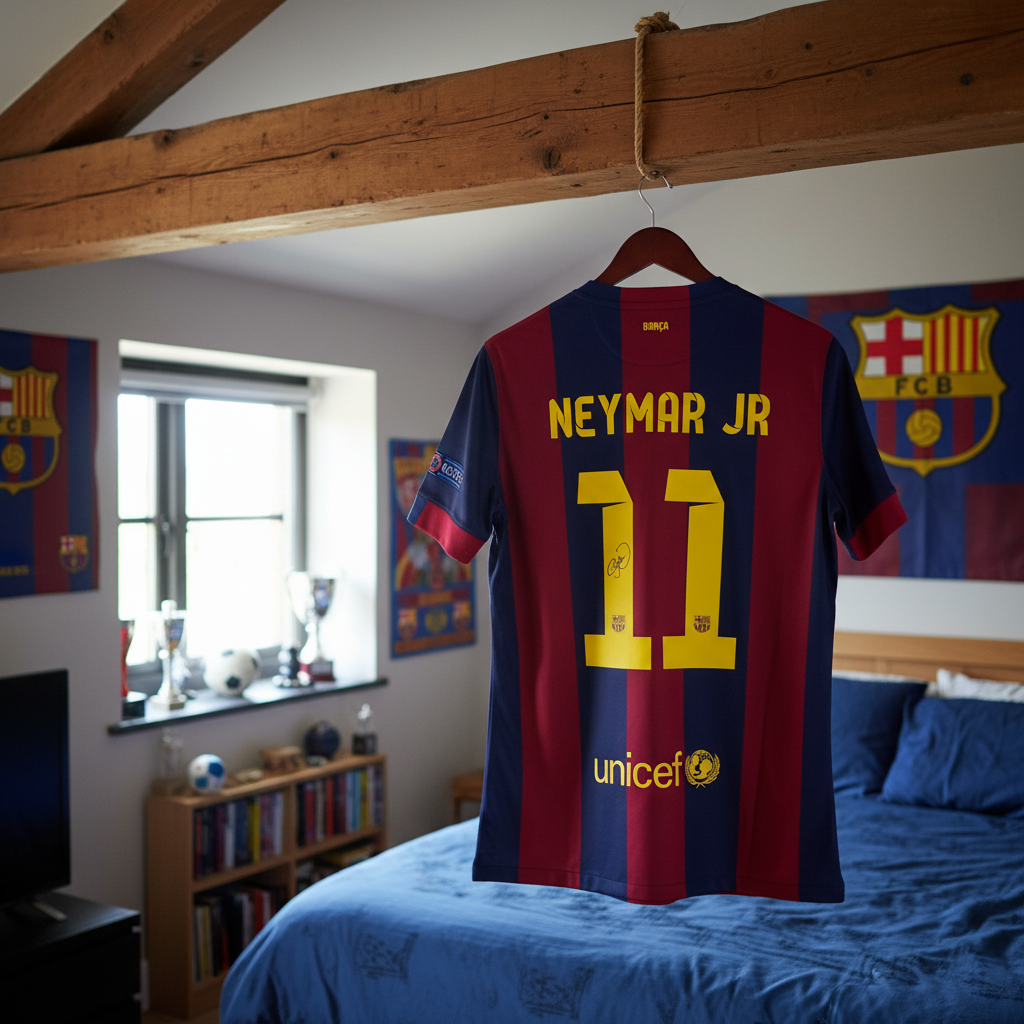 Neymar 14/15 Barcelona – Collector Display Shirt with Printed Signature