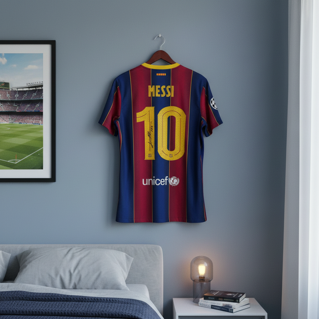 Messi 20/21 Barcelona – Collector Display Shirt with Printed Signature