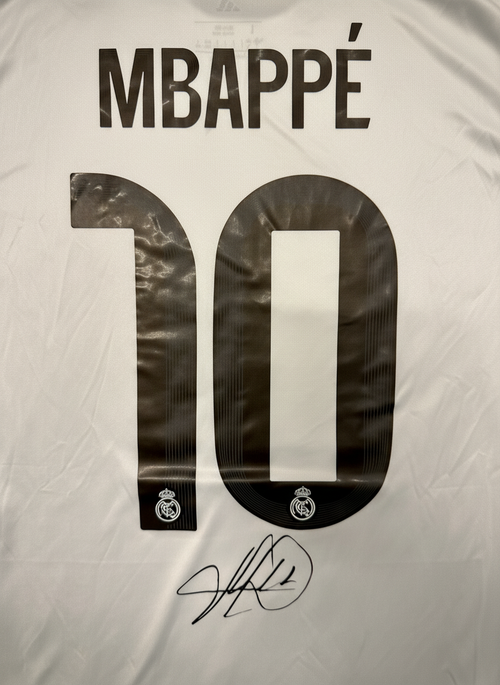 Mbappé 25/26 Real Madrid– Collector Display Shirt with Printed Signature